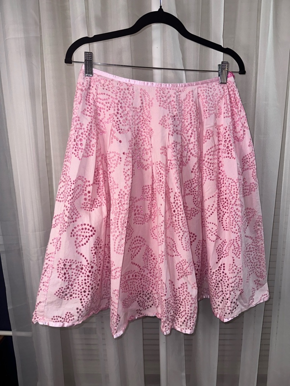 NAF NAF Pink Eyelet Circle Skirt